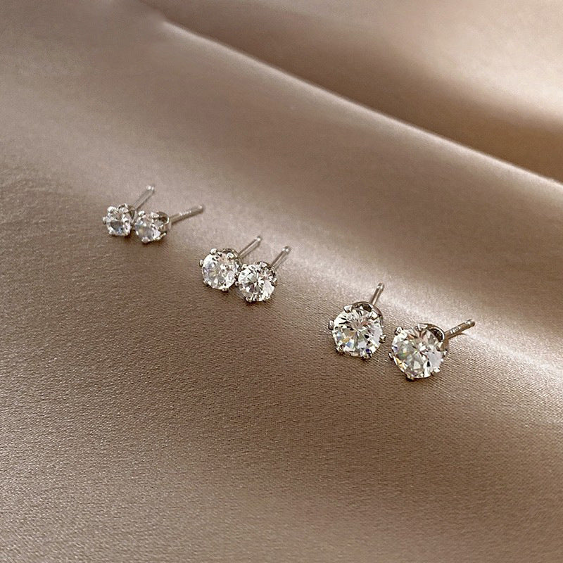 Juego de agujas de plata s925 al por mayor de seis pendientes de cobre de circón